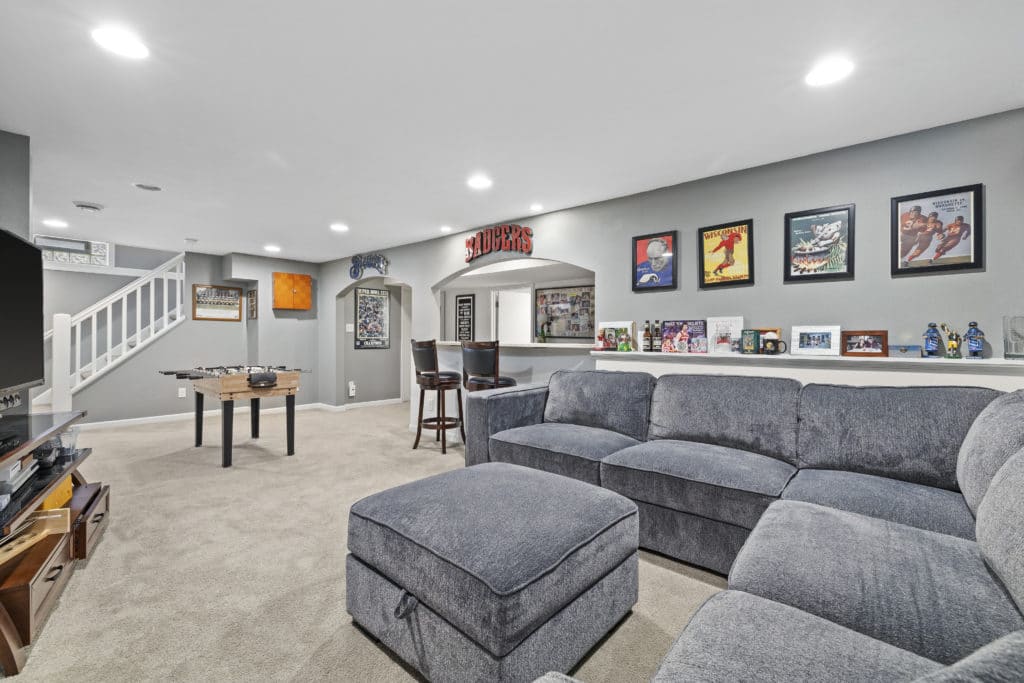 remodeled basement in Elm Grove WI