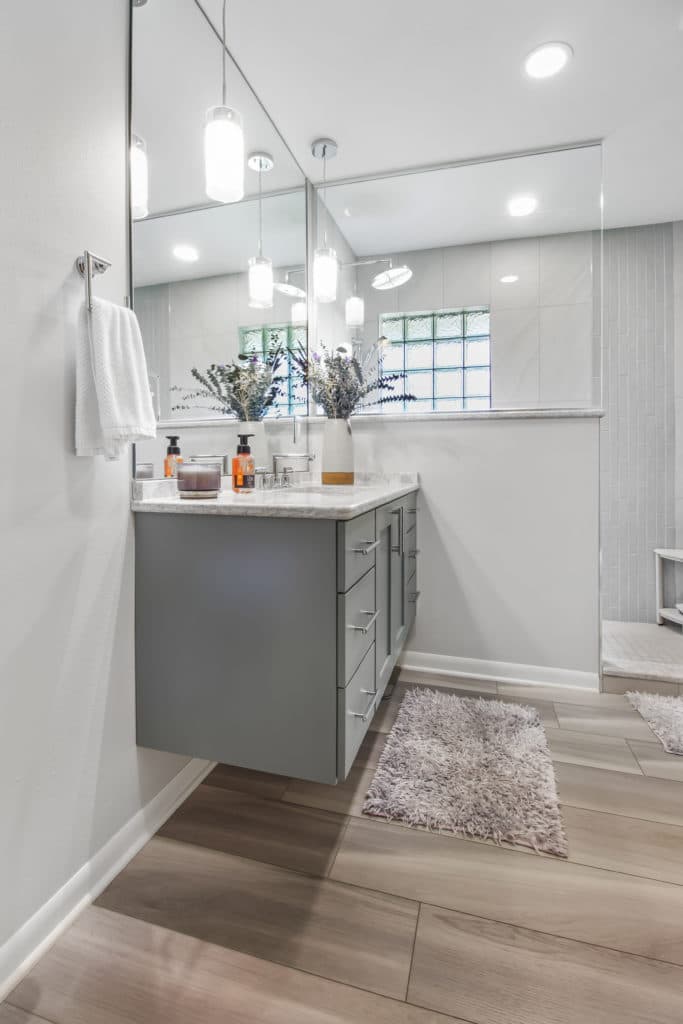 clean remodeled bathroom